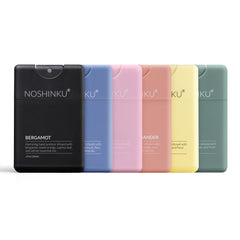 Noshinku bergamot refillable pocket sprayer for on-the-go freshness with a subtle citrus scent.
