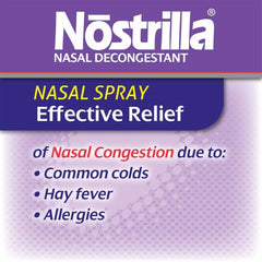 Side view of Nostrilla nasal decongestant spray highlighting its compact size