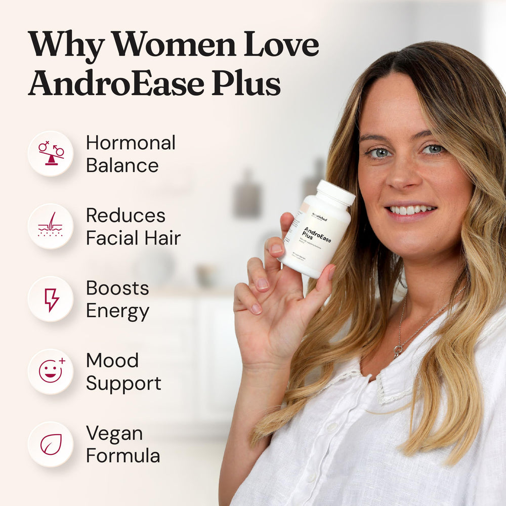 Nourished AndroEase Plus daily-use packaging shown for consistency