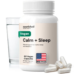 Nourished Natural Health Calm Sleep bottle showing capsules for gentle relaxation