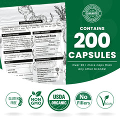 Nourishing Nutrients black maca capsules closeup for daily energy use.