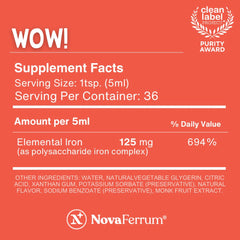 NovaFerrum Wow packaging for adult use and iron support