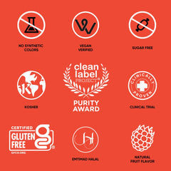 NovaFerrum Wow label showing vegan gluten free kosher halal certifications