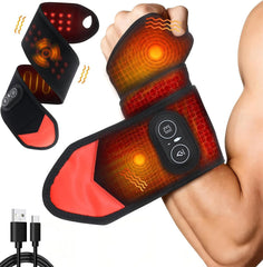 Novalume red light wrist wrap front view for soothing hand muscles