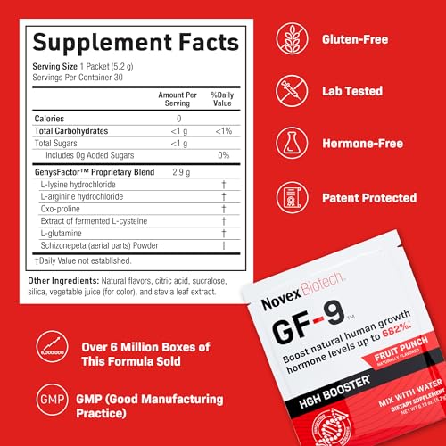 Novex Biotech GF-9 30 sachets displayed together
