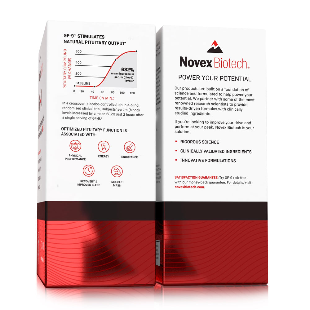 Novex Biotech GF-9 night routine for potential improved sleep quality.