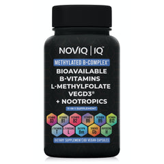 NOVIQ 11-in-1 Methylated B-Complex bottle supports daily brain health.