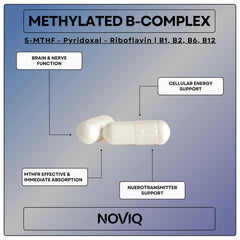 NOVIQ ingredients panel reveals VegD3 and nootropic blend for focus.