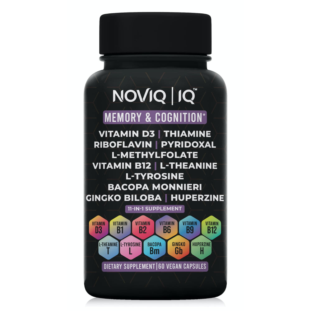 NOVIQ 11-in-1 bottle showing sleek cognitive-support packaging