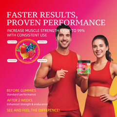 novomins Creatine Gummies serving illustration with four gummies