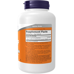NOW Foods 5-HTP bottle label shows vegan formula and quality.