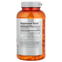 NOW Foods Arginine & Citrulline capsules close-up emphasizing vegan-friendly capsules