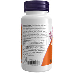 NOW Foods Astaxanthin 10mg softgel capsules close-up for daily supplement use