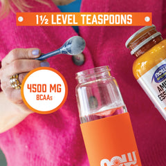 NOW Foods BCAAs powder label showing product quality and ingredients