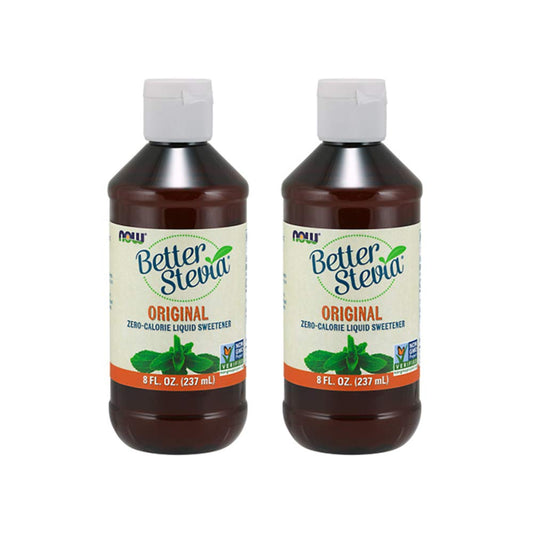 NOW Foods BetterStevia original liquid bottle for zero-calorie sweetness