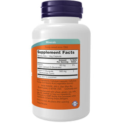 NOW Foods Calcium D-Glucarate capsules on white background for daily use.
