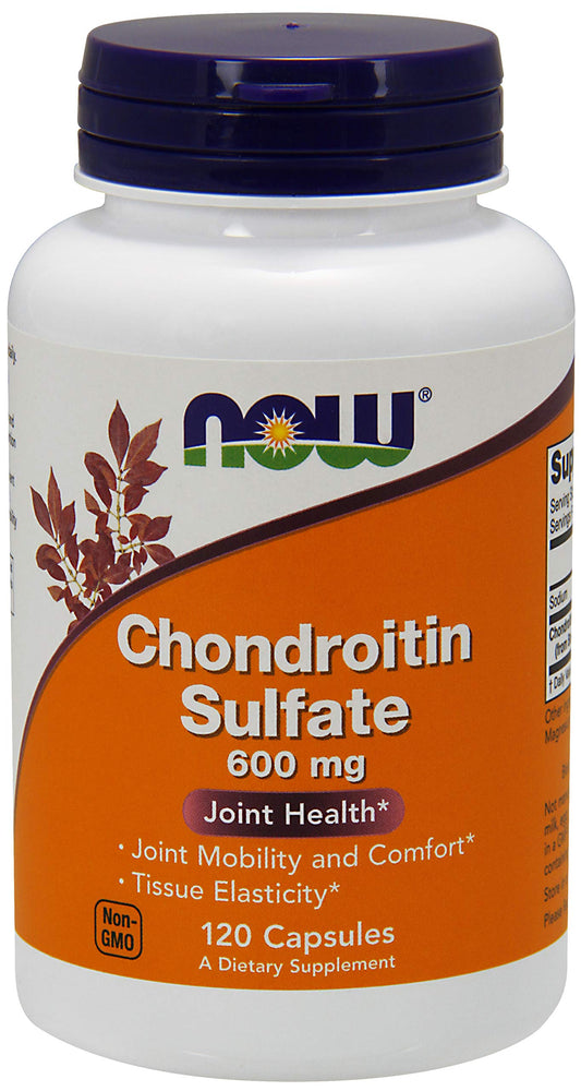 NOW Foods Chondroitin Sulfate 600mg bottle front view suggests joint support.