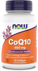 NOW Foods CoQ10 400 mg bottle highlighting the high-potency formulation