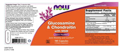 NOW Foods Glucosamine & Chondroitin with MSM capsules for mobility support.