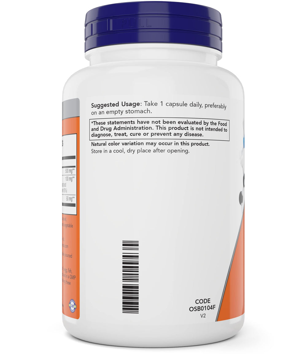 NOW Foods Glutathione 500 mg capsules close-up, vegan capsules