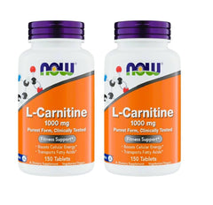 NOW Foods L-Carnitine bottle with 150 tablets for daily energy support.