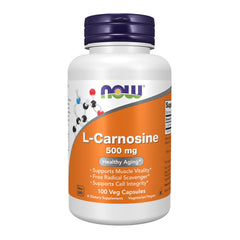 NOW Foods L-Carnosine bottle with capsules for healthy aging support