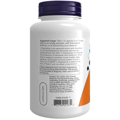 NOW Foods L-Tryptophan capsules closeup highlights vegan capsules for daily use