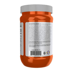 NOW Foods Leucine powder shaker demonstrates convenient dosing for lean tissue