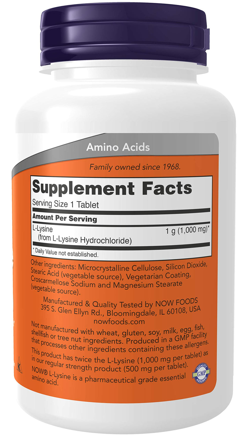 NOW Foods L-Lysine 1000 mg double-strength pack3 for convenient daily supplement routine.