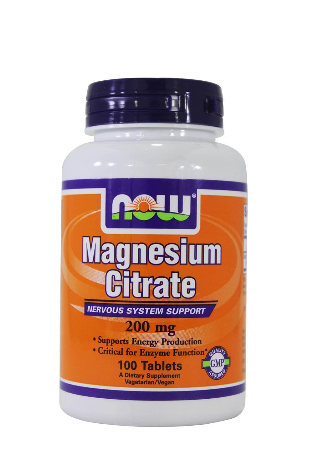 NOW Foods Magnesium Citrate 200mg bottle ready for daily supplementation.