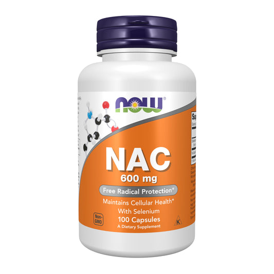 NOW Foods NAC bottle and capsules offer potential antioxidant support.