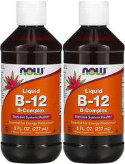 NOW Foods Vitamin B-12 Liquid bottle front view for energy support.