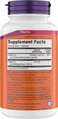 NOW Foods Vitamin D3 K2 capsules close-up for easy daily use