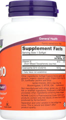 NOW Foods CoQ10 100mg soft gels in hand for daily energy routine