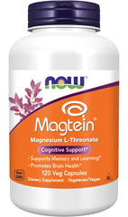 NOW Foods Magtein bottle cap showing easy daily cognitive support potential