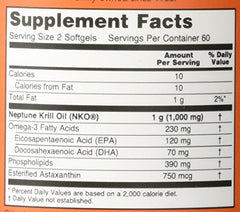 NOW Foods Neptune Krill Oil phospholipid-bound EPA/DHA and astaxanthin on display