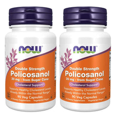 NOW Foods Policosanol bottle front with extra strength formula for daily use.