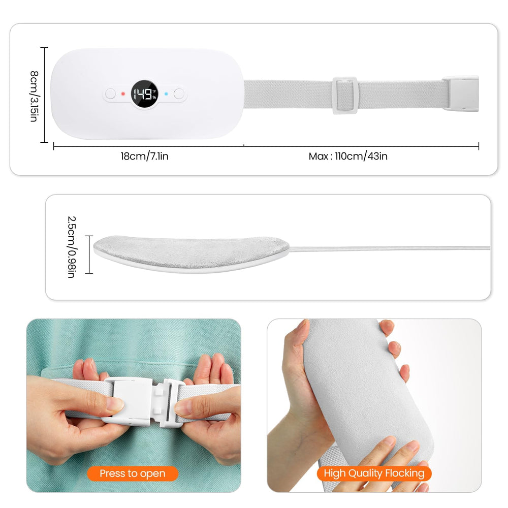 NOWWISH 5000mAh battery powers hours of portable warmth for on-the-go relief.