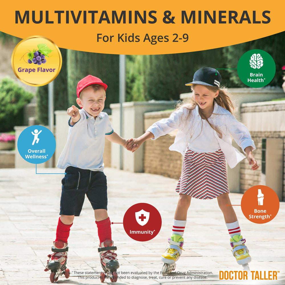 NuBest Doctor Taller Kids bottle side highlights US-made, gluten-free formula