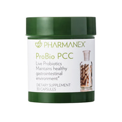 Nu Skin ProBio PCC capsule shown for daily digestive comfort.