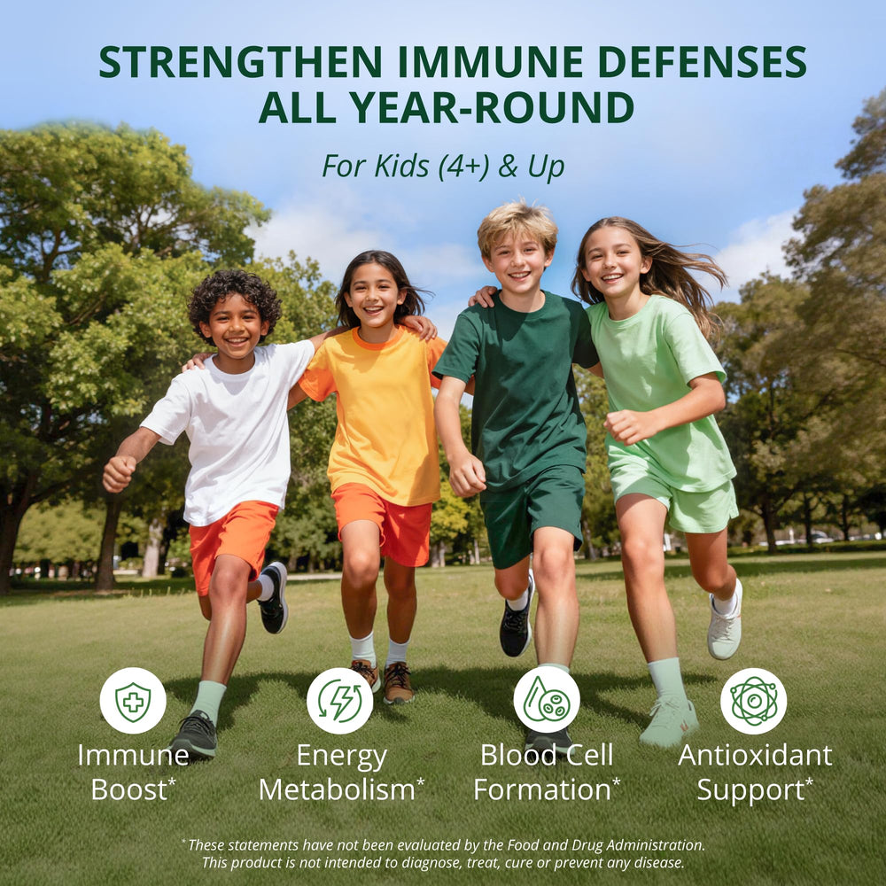 NuBest Immune Gummies kid holding bottle demonstrates easy daily chew.