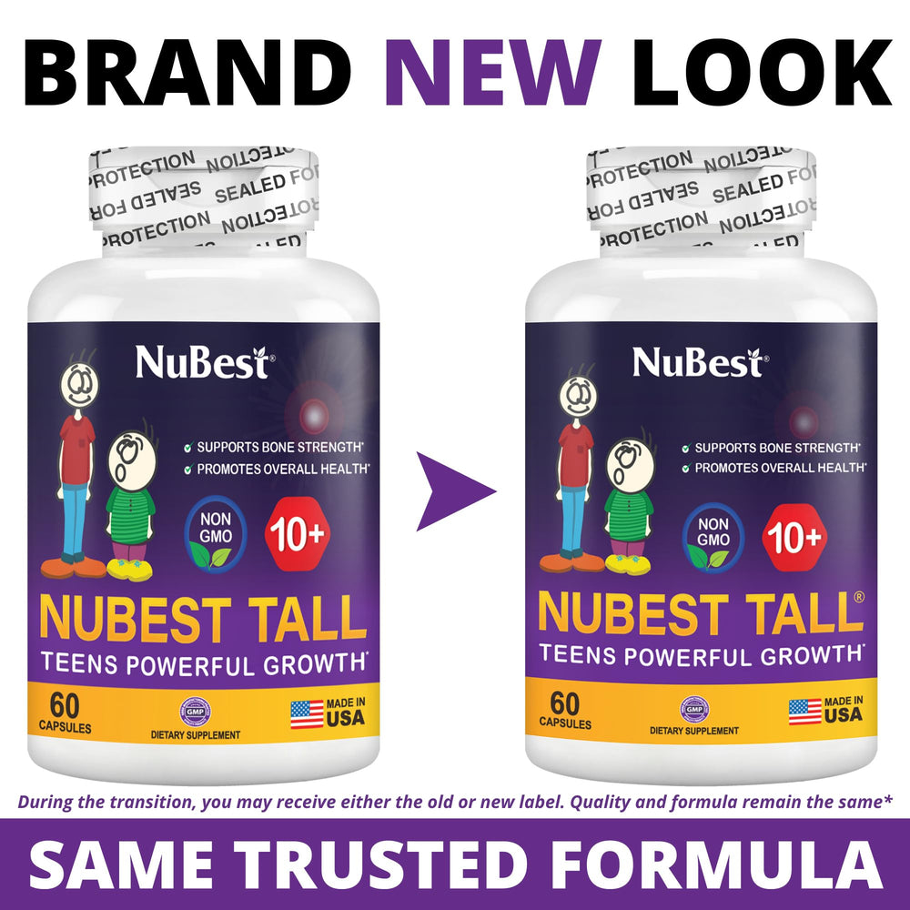 NuBest Tall 10+ 60-capsules package highlights value and monthly supply.