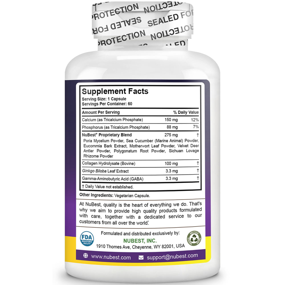 NuBest Tall 60-capsule package is easy to incorporate daily.
