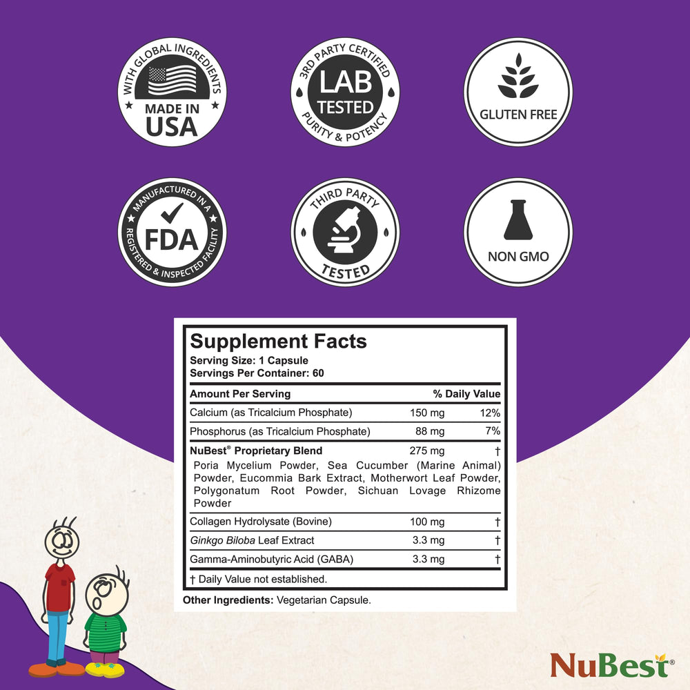 NuBest Tall on bedside table signaling restful sleep support.