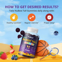 NuBest Tall Gummies vegan form emphasizes pectin-based formula.