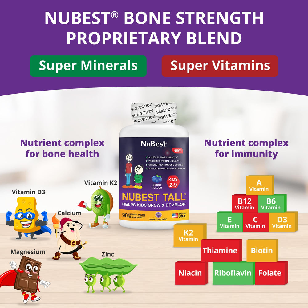NuBest Tall Kids calcium and vitamin D3 supporting growing bones