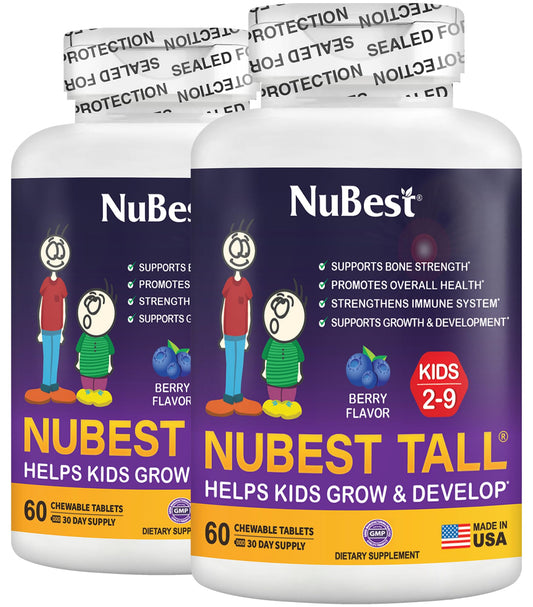 NuBest Tall Kids chewable berry tablets for daily nutrition support