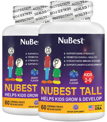 NuBest Tall Kids chewable berry tablets for daily nutrition support