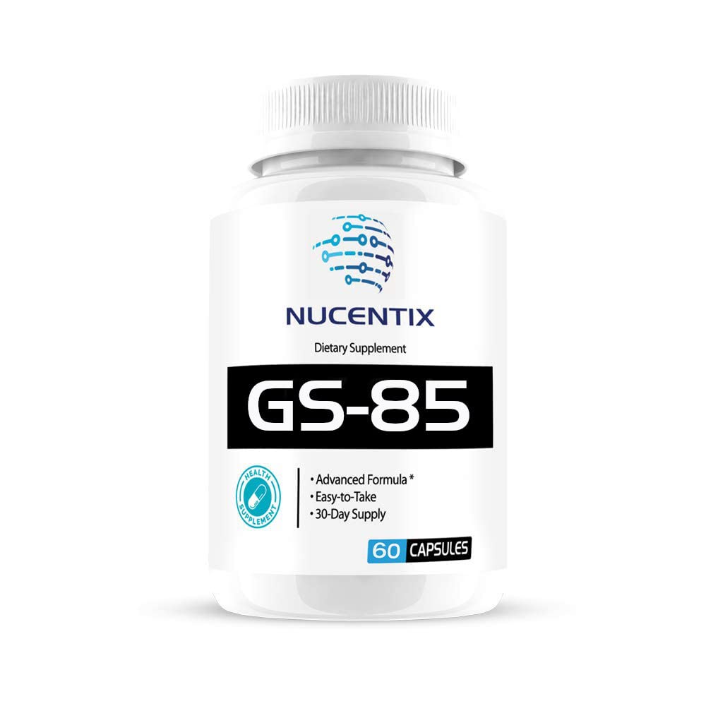 Nucentix GS-85-60 bottle front, supports daily wellness with vitamins and minerals.