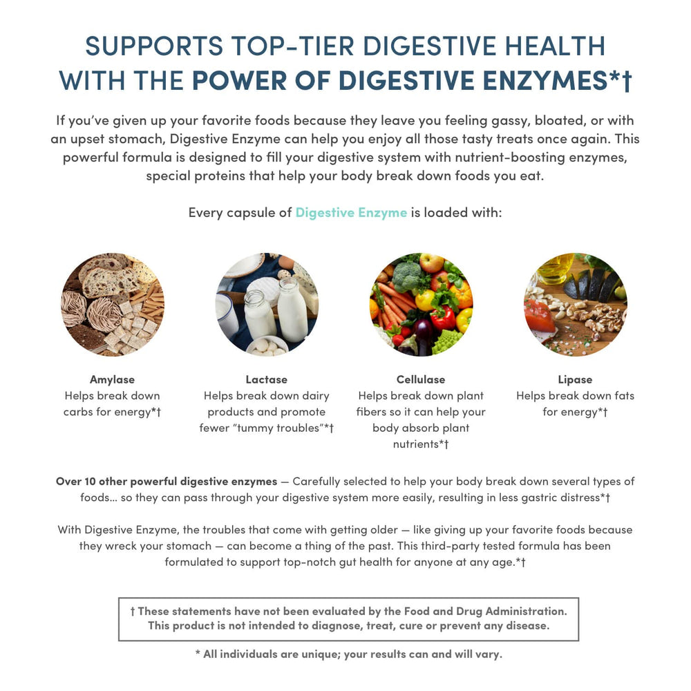 Nucific Digestive Enzyme capsules arranged for a daily serving boost to nutrient absorption.